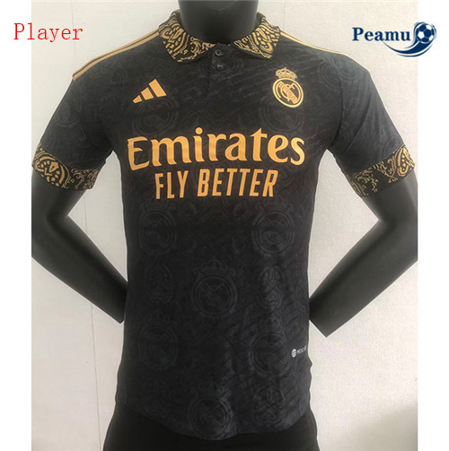 Peamu - Maillot foot Real Madrid Player Version Training Noir 2023/2024 personnalisé