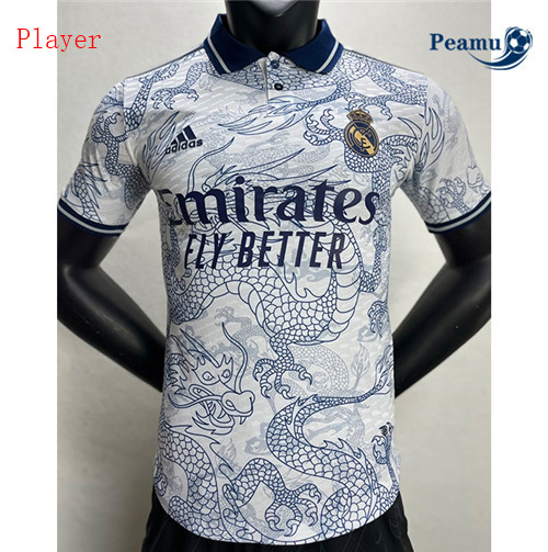Peamu - Maillot foot Real Madrid Player Version Dragon Blanc 2023/2024 Original