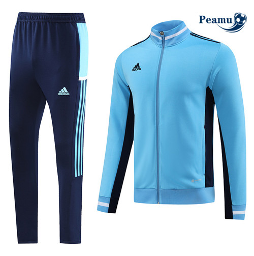 Peamu - Maillot foot Veste Survetement Adidas Bleu 2023/2024 Soldes