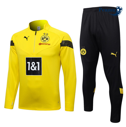 Peamu - Maillot foot Survetement Borussia Dortmund jaune 2022/2023 personnalisé