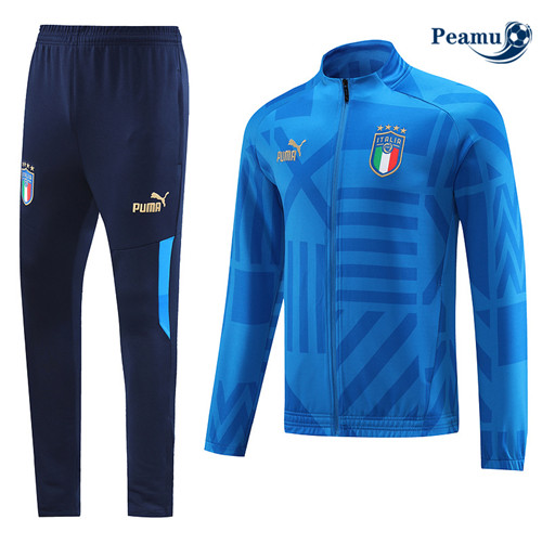Peamu - Maillot foot Veste Survetement Italie Bleu 2022/2023 Officiel