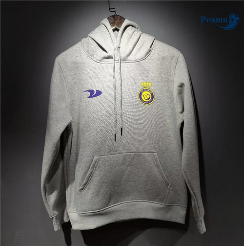 Peamu - Maillot foot Sweatshirt à capuche Al-Nassr gris 2022/2023 personnalisé