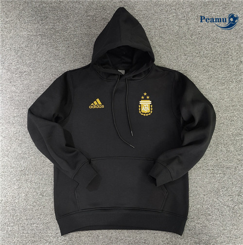 Peamu - Maillot foot Sweatshirt à capuche Argentine noir 2022/2023 Original