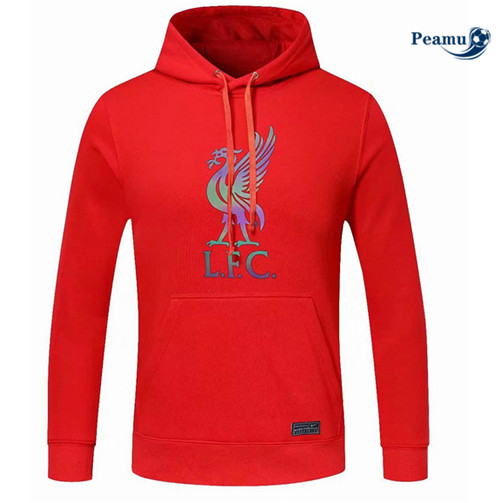 Peamu - Maillot foot Sweatshirt à capuche Liverpool rouge 2022/2023 personnalisé