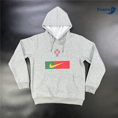 Peamu - Maillot foot Sweatshirt à capuche Portugal gris 2023/2024 Outlet