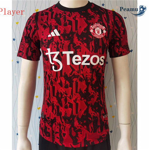 Peamu - Maillot foot Manchester United Player Version Training Rouge/Noir 2023/2024