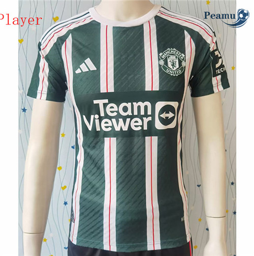 Peamu - Maillot foot Manchester United Player Version Blanc/Vert 2023/2024