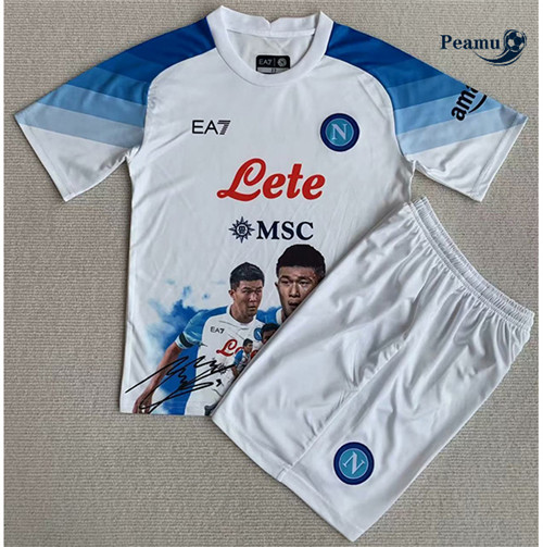 Peamu - Maillot foot Naples Enfant Blanc 2023/2024