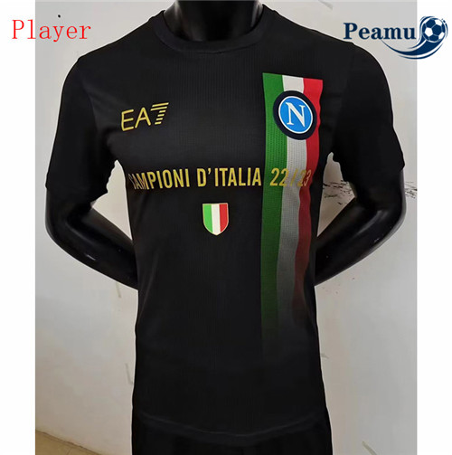 Peamu - Maillot foot Naples Player Version Noir 2023/2024