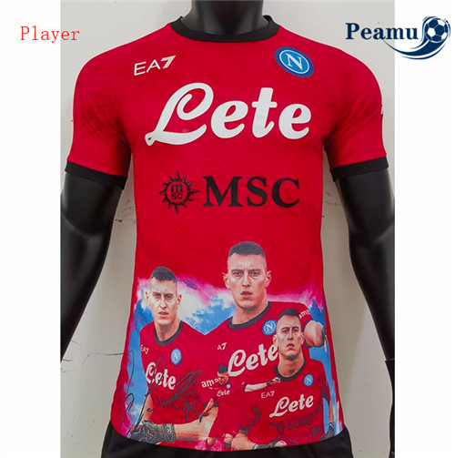 Peamu - Maillot foot Naples Player Version Rouge 2023/2024