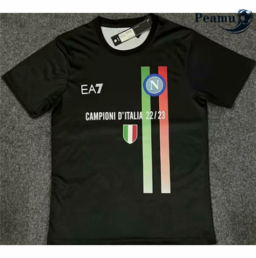 Peamu - Maillot foot Naples champions Noir 2023/2024