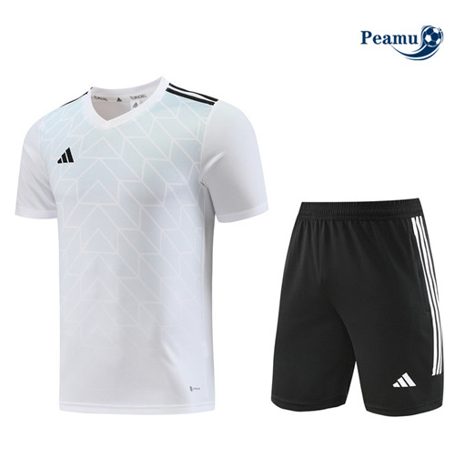 Peamu - Maillot foot Kit Entrainement Adidas + Shorts Blanc 2023/24 Original