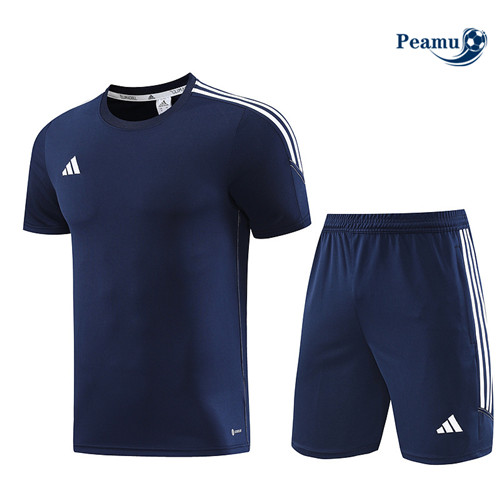 Peamu - Maillot foot Kit Entrainement Adidas + Shorts Bleu 2023/24 Soldes
