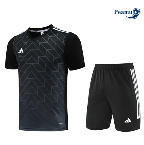 Peamu - Maillot foot Kit Entrainement Adidas + Shorts Noir 2023/24 Soldes