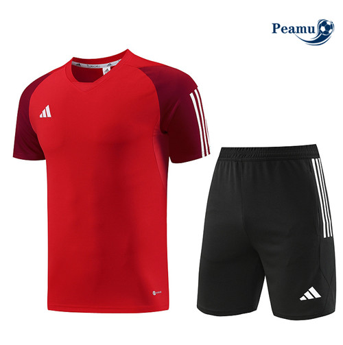 Peamu - Maillot foot Kit Entrainement Adidas + Shorts Rouge 2023/24 discout