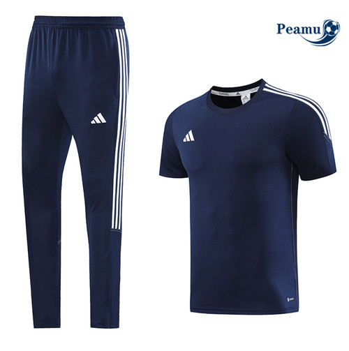 Peamu - Maillot foot Kit Entrainement Adidas + Pantalon Bleu 2023/24 personnalisé