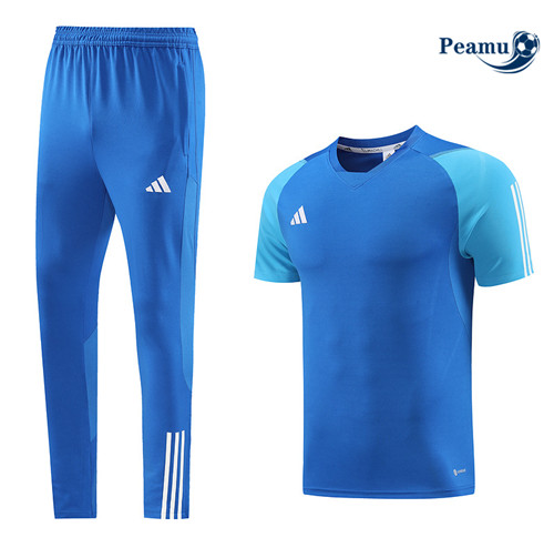 Peamu - Maillot foot Kit Entrainement Adidas + Pantalon Bleu 2023/24 Original