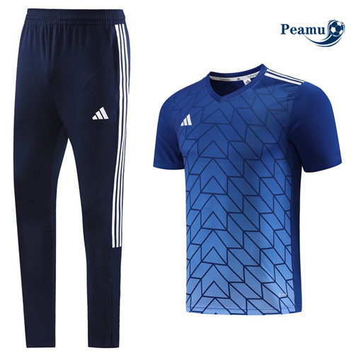 Peamu - Maillot foot Kit Entrainement Adidas + Pantalon Bleu 2023/24 Outlet