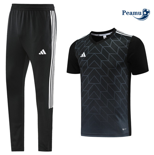 Peamu - Maillot foot Kit Entrainement Adidas + Pantalon Noir 2023/24 personnalisé