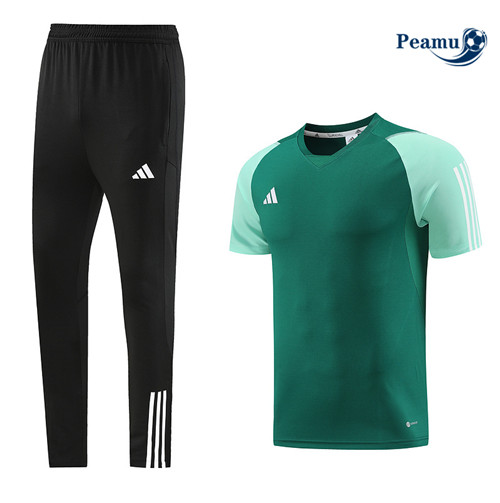 Peamu - Maillot foot Kit Entrainement Adidas + Pantalon Vert 2023/24 grossiste