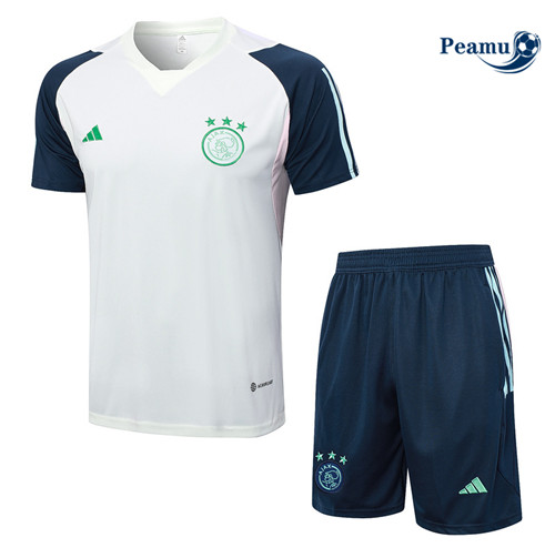 Peamu - Maillot foot Kit Entrainement AFC Ajax + Shorts Blanc 2023/24 discout
