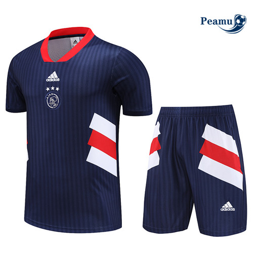 Peamu - Maillot foot Kit Entrainement AFC Ajax + Shorts Bleu 2023/24 Officiel