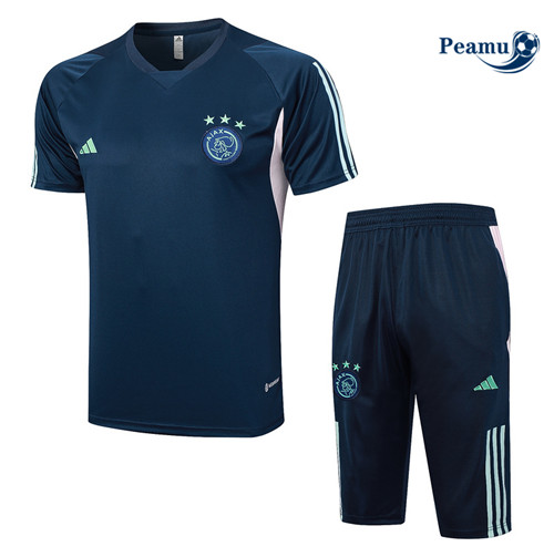 Peamu - Maillot foot Kit Entrainement AFC Ajax + Shorts Bleu Marine 2023/24 personnalisé