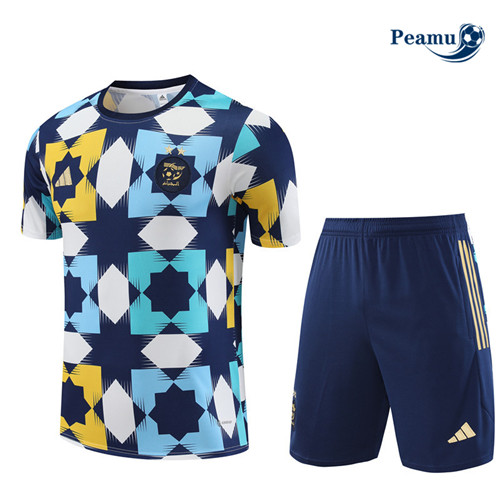 Peamu - Maillot foot Kit Entrainement Algérie Enfant + Shorts Bleu 2023/24 Soldes