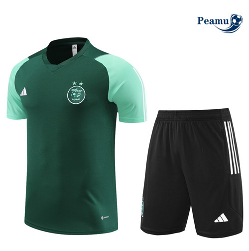 Peamu - Maillot foot Kit Entrainement Algérie + Shorts Vert 2023/24 Original
