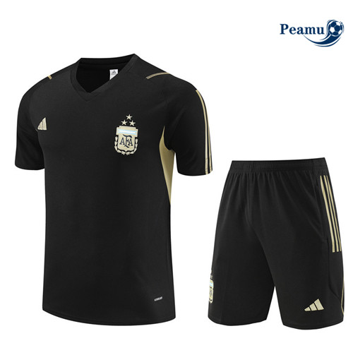 Peamu - Maillot foot Kit Entrainement Argentine + Shorts Noir 2023/24 Original