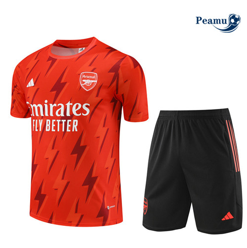 Peamu - Maillot foot Kit Entrainement Arsenal + Shorts Orange 2023/24 Original