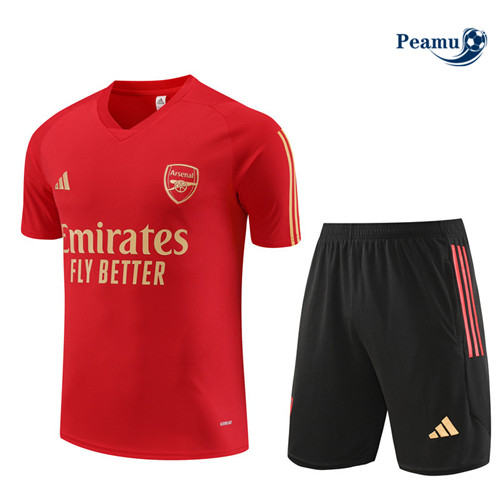 Peamu - Maillot foot Kit Entrainement Arsenal + Shorts Rouge 2023/24 Soldes