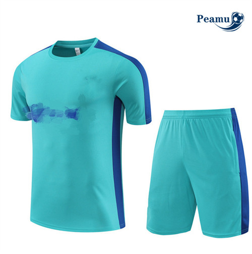 Peamu - Maillot foot Kit Entrainement Barcelone Enfant + Shorts Bleu 2023/24 discout