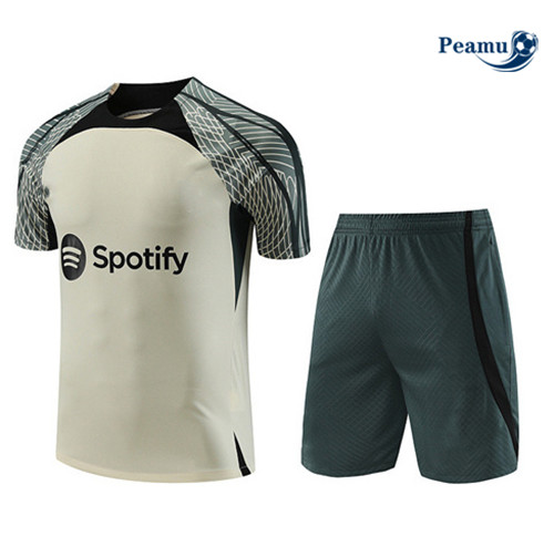 Peamu - Maillot foot Kit Entrainement Barcelone + Shorts Blanc 2023/24 Original
