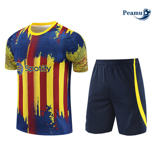 Peamu - Maillot foot Kit Entrainement Barcelone + Shorts Jaune 2023/24 Original