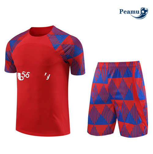 Peamu - Maillot foot Kit Entrainement Barcelone + Shorts Rouge 2023/24 Paris