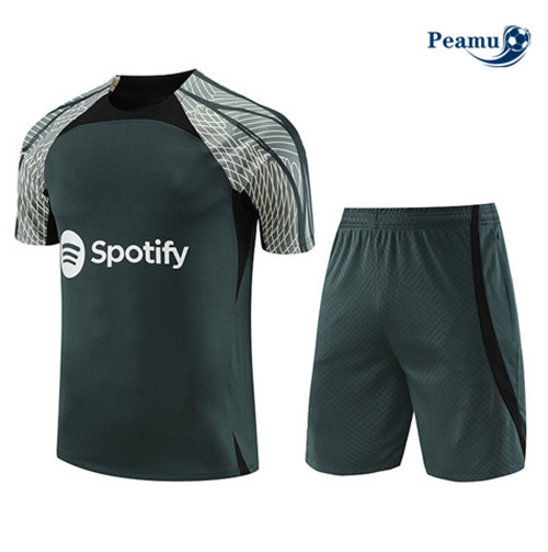Peamu - Maillot foot Kit Entrainement Barcelone + Shorts Vert 2023/24 discout