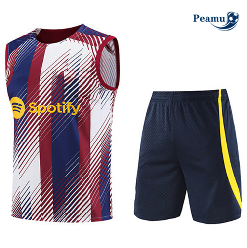 Peamu - Maillot foot Kit Entrainement Barcelone Debardeur + Shorts Bleu 2023/24 Outlet