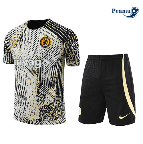 Peamu - Maillot foot Kit Entrainement Chelsea + Shorts Blanc 2023/24 Paris