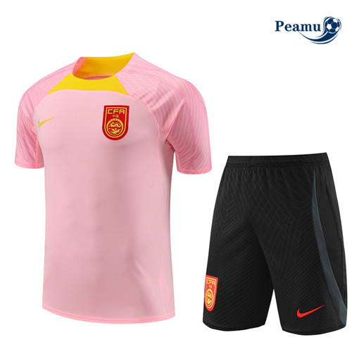 Peamu - Maillot foot Kit Entrainement Chine + Shorts Rose 2023/24 prix