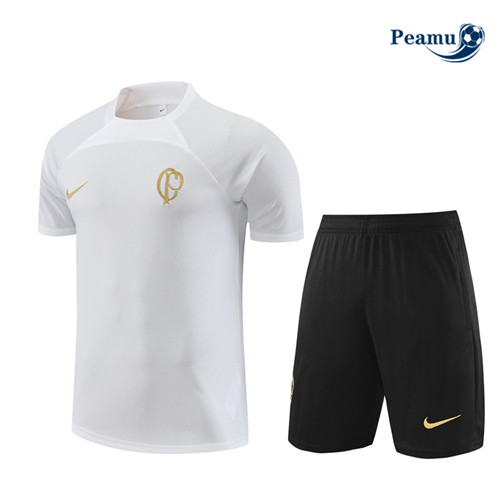 Peamu - Maillot foot Kit Entrainement Corinthians + Shorts Blanc 2023/24 Paris