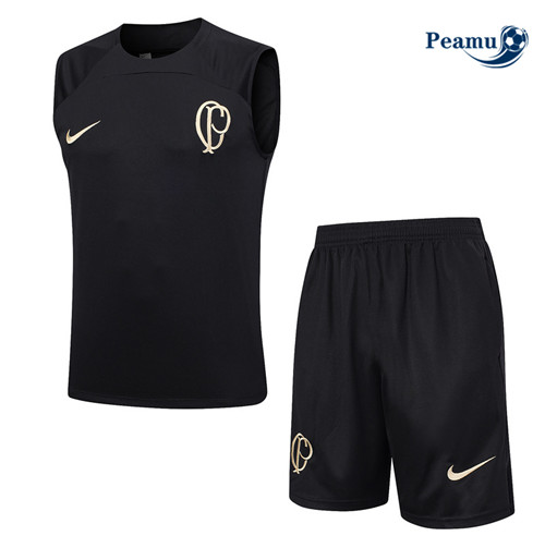 Peamu - Maillot foot Kit Entrainement Corinthians Debardeur + Shorts Noir 2023/24 prix