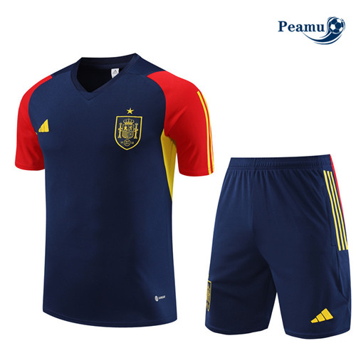 Peamu - Maillot foot Kit Entrainement Espagne Enfant + Shorts Bleu 2023/24 Outlet