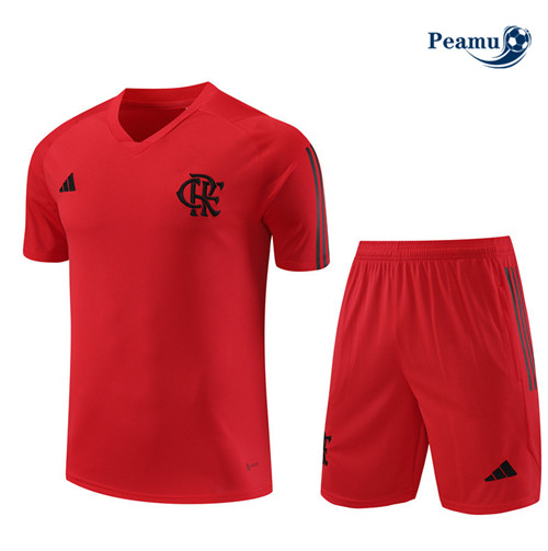 Peamu - Maillot foot Kit Entrainement Flamengo Enfant + Shorts Rouge 2023/24 grossiste