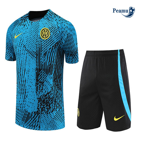 Peamu - Maillot foot Kit Entrainement Inter Milan + Shorts Bleu 2023/24 Officiel