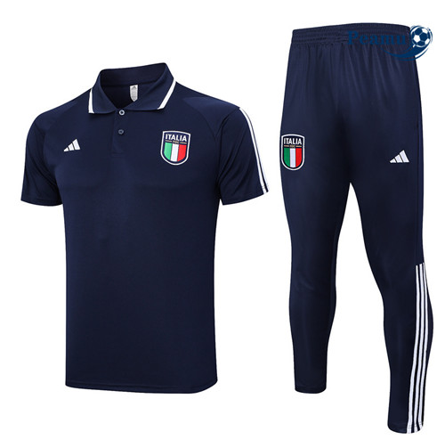 Peamu - Maillot foot Kit Entrainement Italie Polo + Pantalon Bleu 2023/24 Soldes