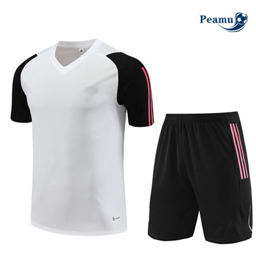 Peamu - Maillot foot Kit Entrainement Juventus Enfant + Shorts Blanc 2023/24 Original