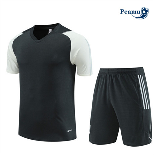 Peamu - Maillot foot Kit Entrainement Juventus Enfant + Shorts Noir 2023/24 Soldes