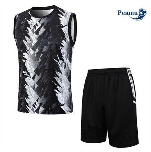 Peamu - Maillot foot Kit Entrainement Juventus Debardeur + Shorts Noir 2023/24 Outlet
