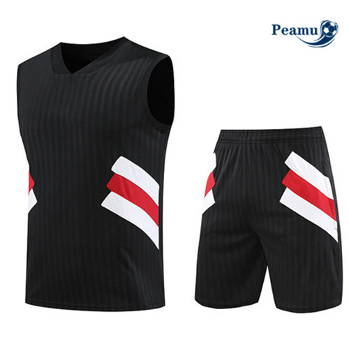 Peamu - Maillot foot Kit Entrainement Manchester United Debardeur + Shorts Noir 2023/24 Outlet